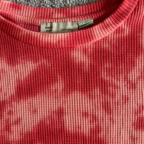 Saturday Sunday by Anthropologie Tie-Dye Waffle Long-Sleeve Tee/ Sweatshirt sz M - Picture 1 of 12